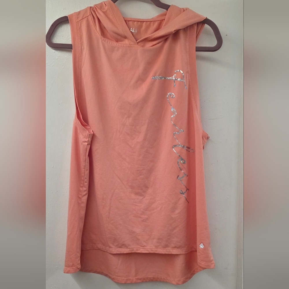 CALI Sport Sleeveless Hooded Tank SW-T0014 Peach Fierce Graphic Size L